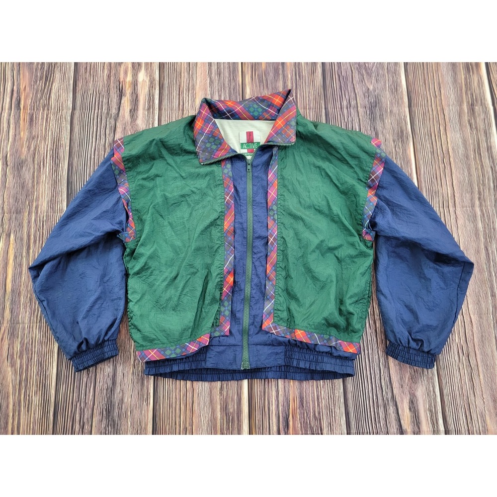 Vintage Active Exposure Colorblock Windbreaker Women's Size M 80s 90s Streetwear